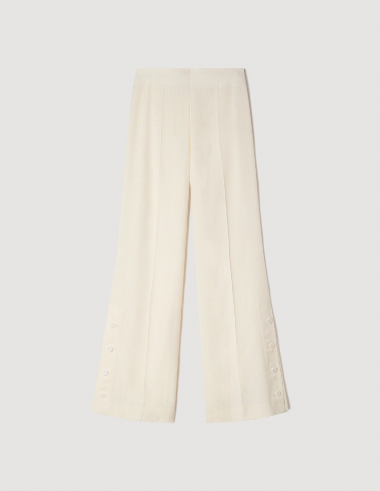 Женские брюки палаццо с разрезами на пуговицах_6