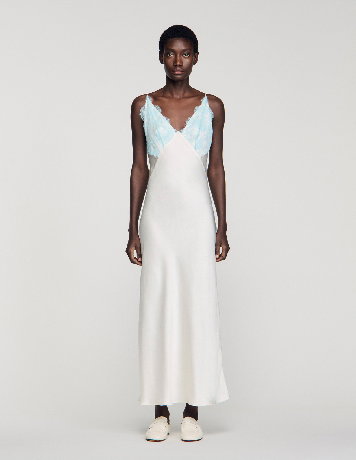 Женское длинное платье в стиле нижнего белья_2