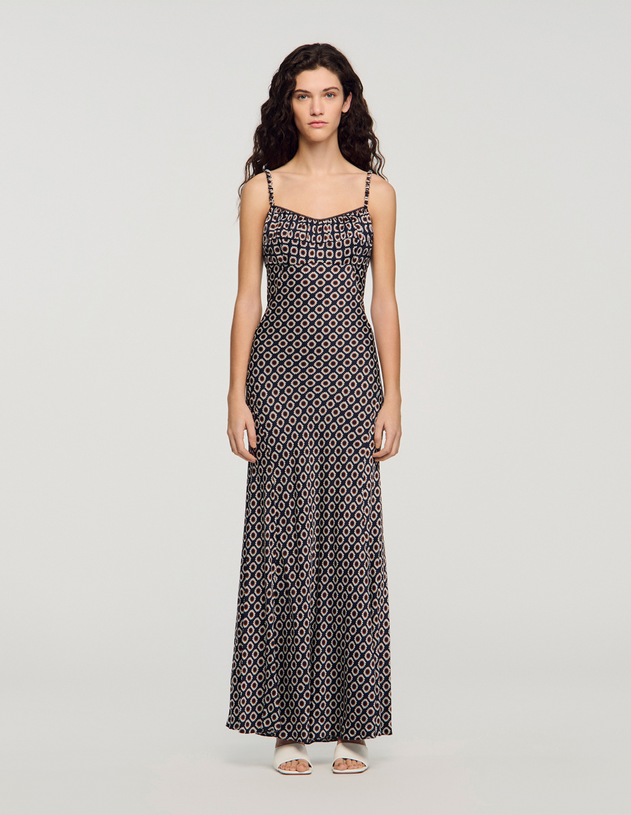 Жіноча довга сукня з квітковим принтом_2