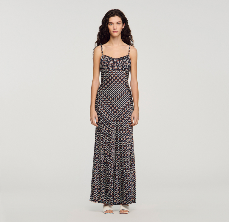 Жіноча довга сукня з квітковим принтом