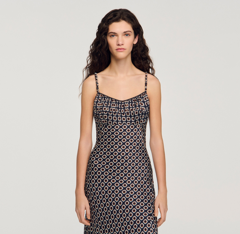 Жіноча довга сукня з квітковим принтом