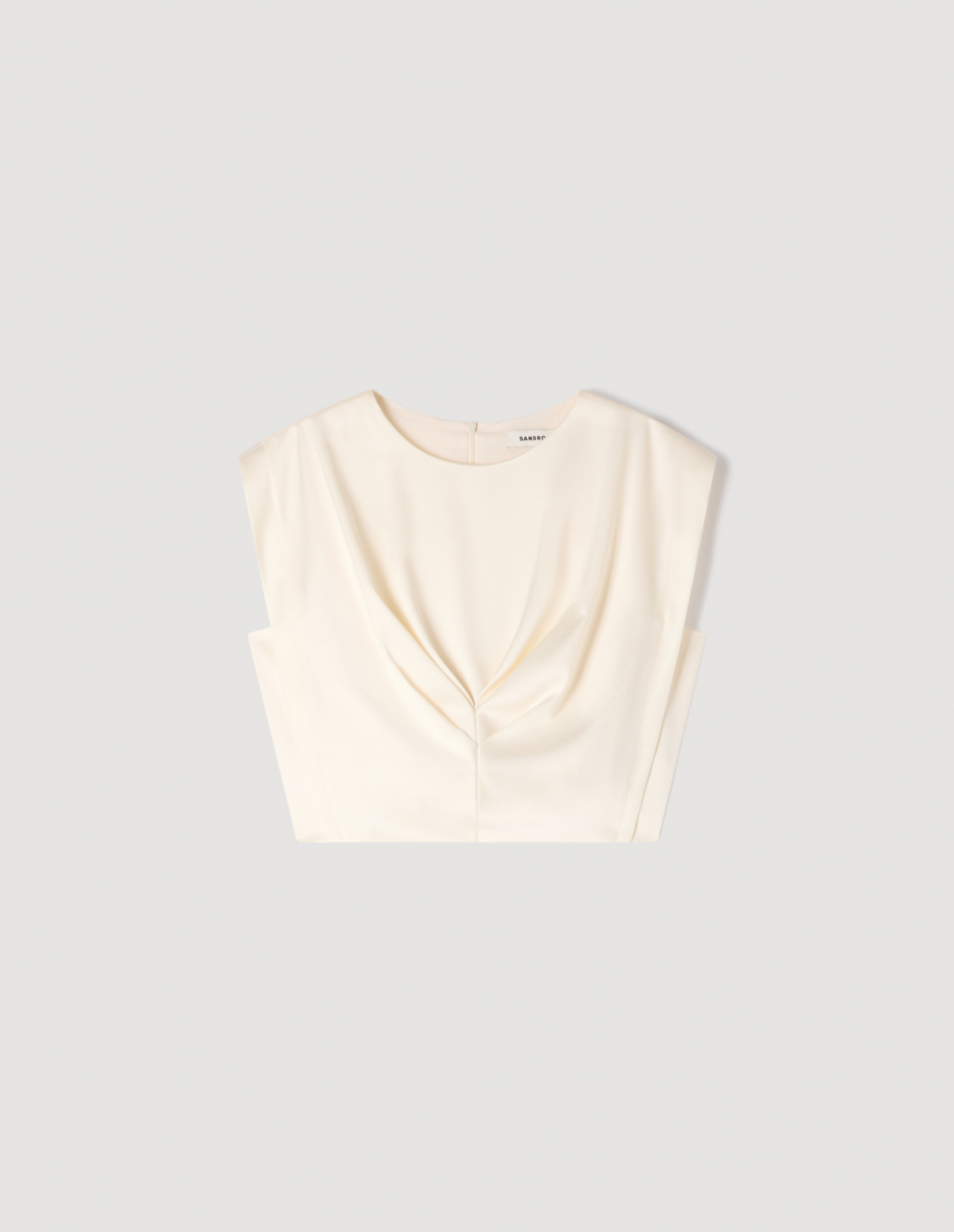 Жіночий атласний укорочений топ зі складками_6