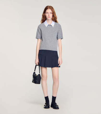 Жіночий вовняний джемпер зі з'ємним коміром