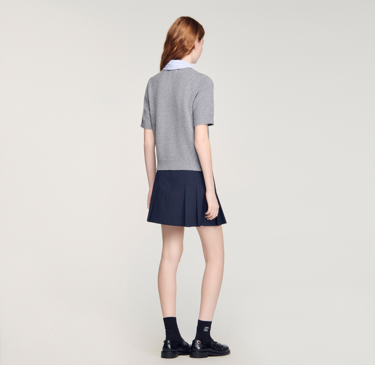 Женский шерстяной джемпер со съемным воротником