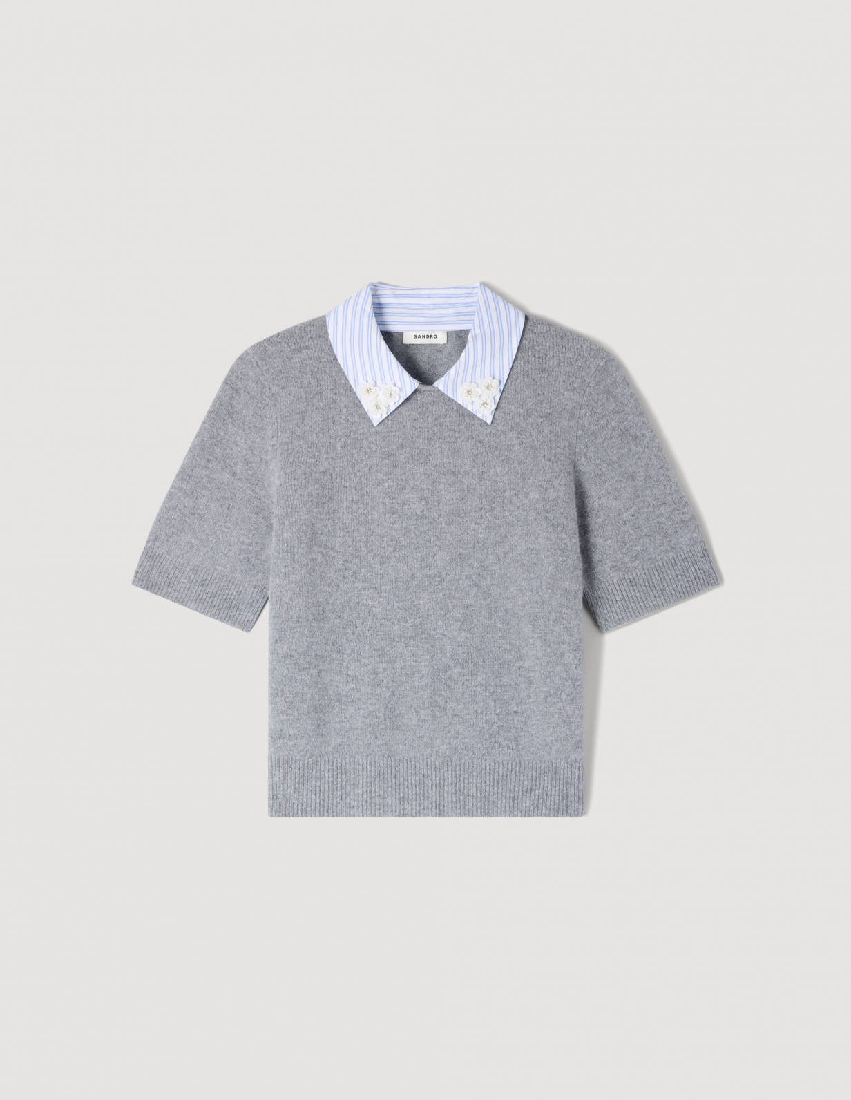 Женский шерстяной джемпер со съемным воротником_6