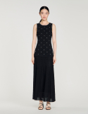 Женское длинное платье с цветочным декором