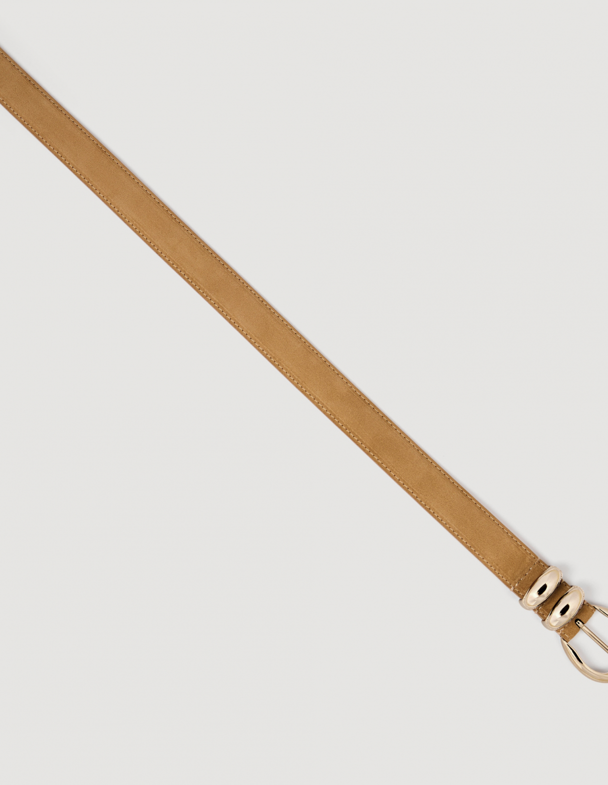 Женский бежевый кожаный ремень_2