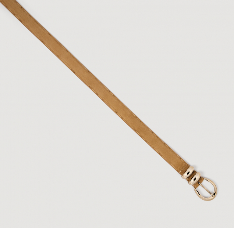 Женский бежевый кожаный ремень