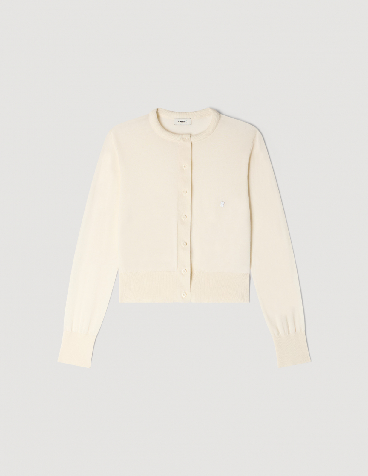 Жіночий молочний кардиган з логотипом_6