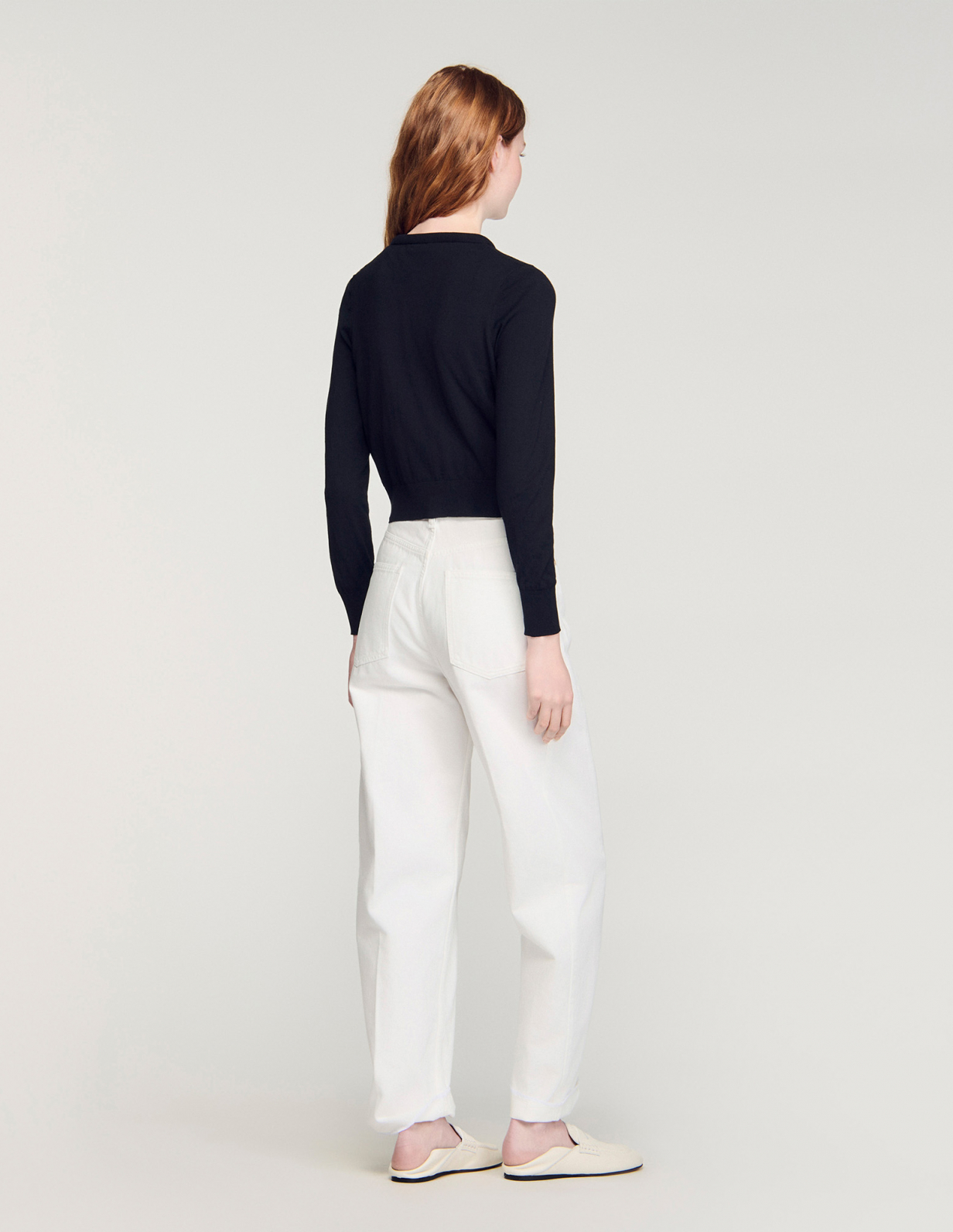 Жіночий чорний кардиган з круглим вирізом_5