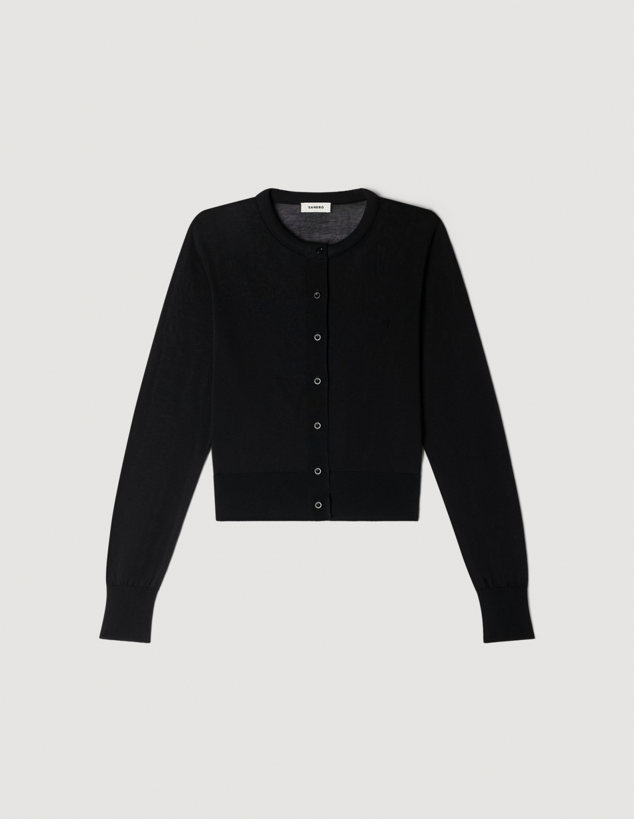 Жіночий чорний кардиган з круглим вирізом_6