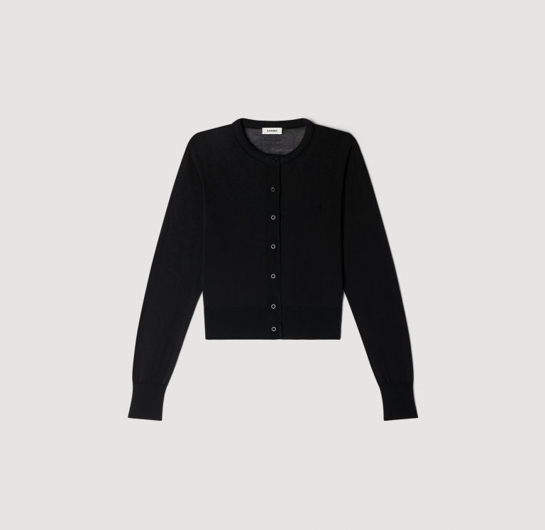 Жіночий чорний кардиган з круглим вирізом