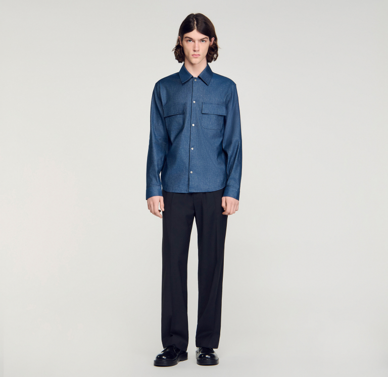 Мужская рубашка с эффектом денима