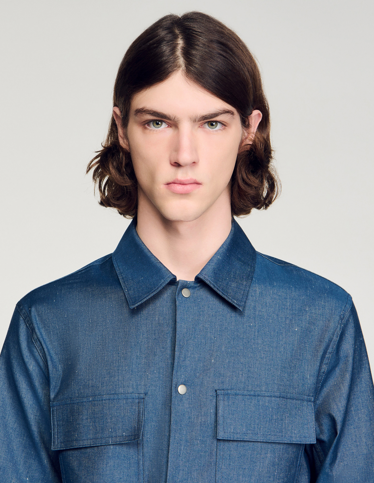 Мужская рубашка с эффектом денима_3