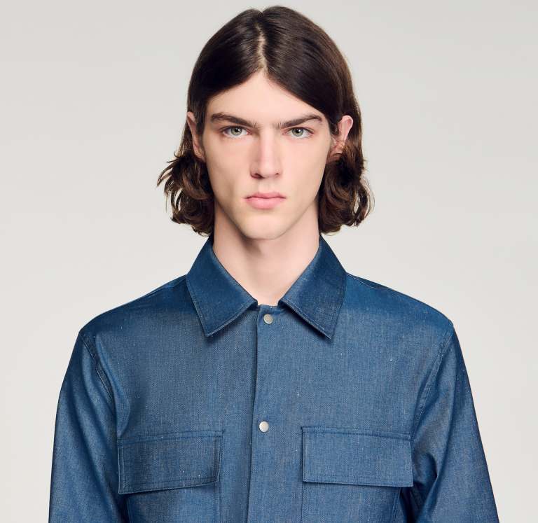 Мужская рубашка с эффектом денима