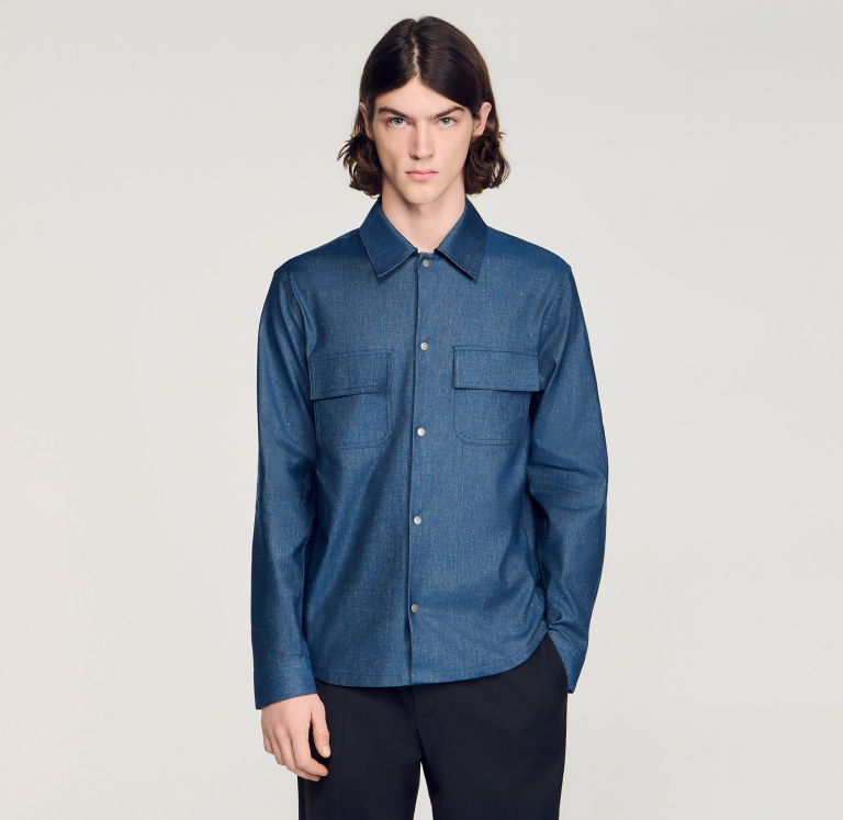 Мужская рубашка с эффектом денима