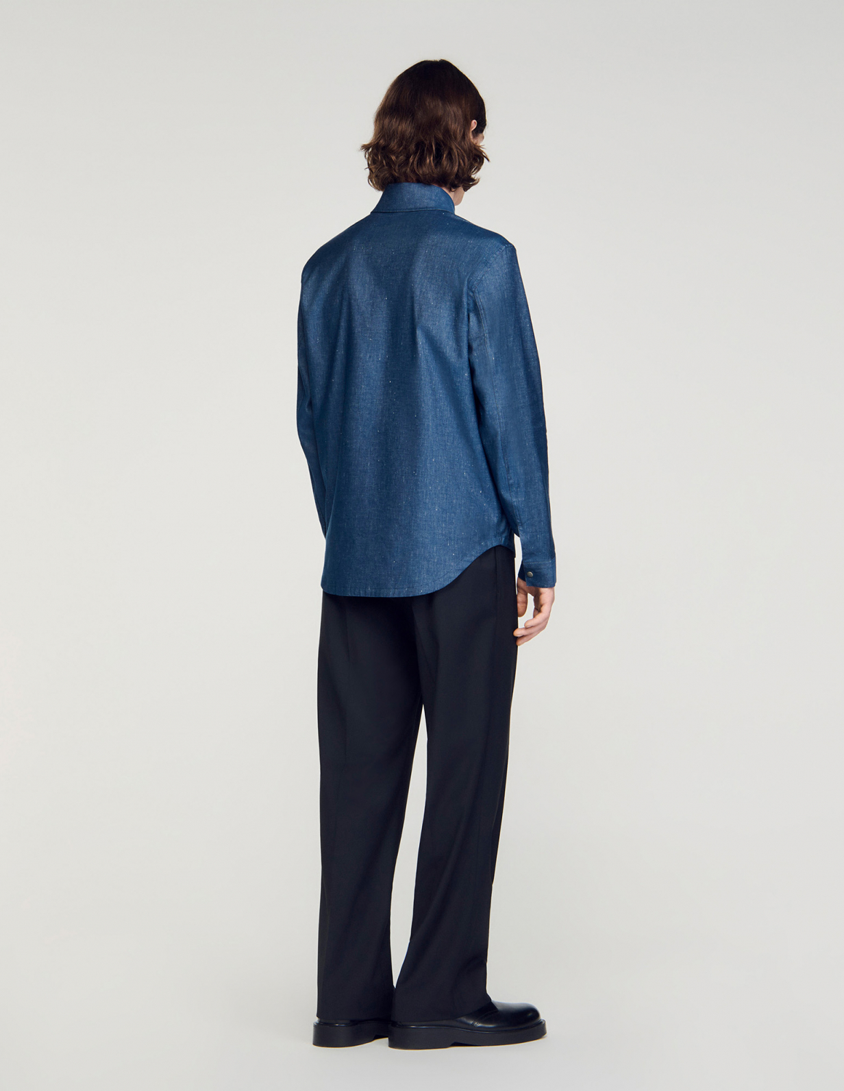 Мужская рубашка с эффектом денима_5