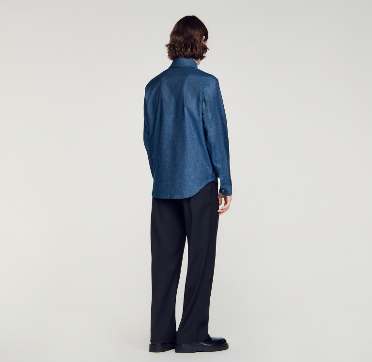 Мужская рубашка с эффектом денима