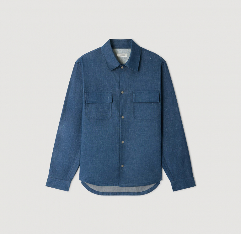 Мужская рубашка с эффектом денима