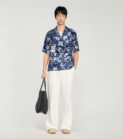 Мужская рубашка с цветочным принтом