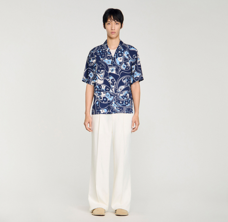 Мужская рубашка с цветочным принтом