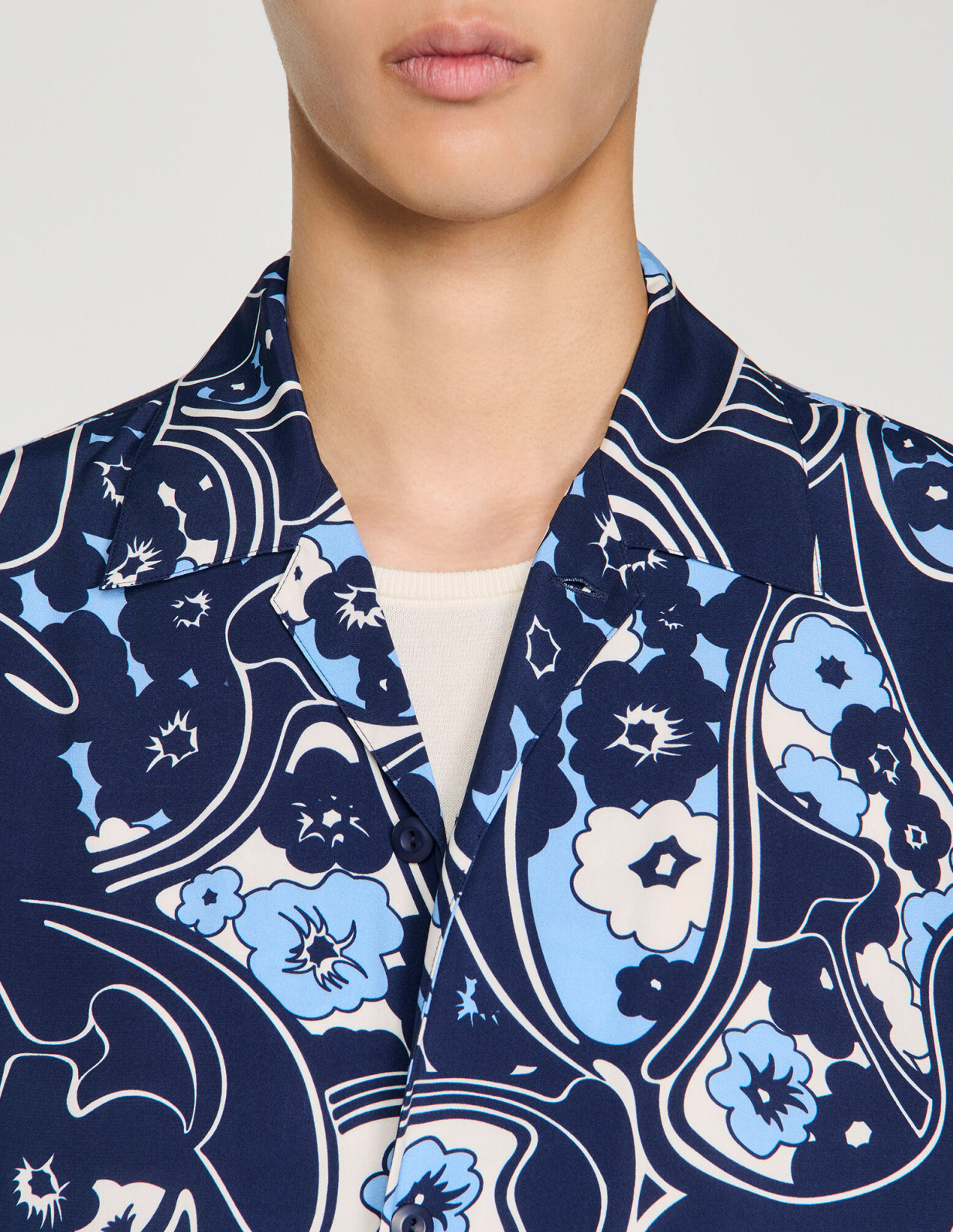 Мужская рубашка с цветочным принтом_3