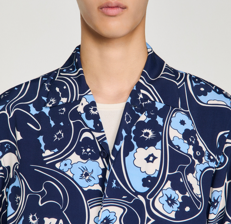 Мужская рубашка с цветочным принтом