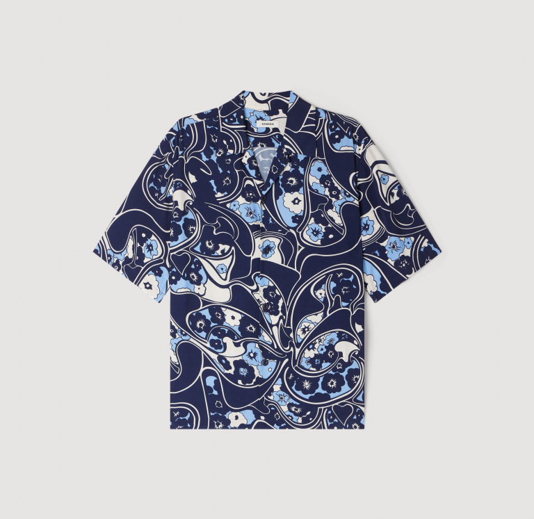 Мужская рубашка с цветочным принтом