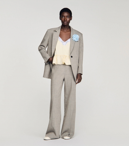 Жіночі картаті вовняні брюки