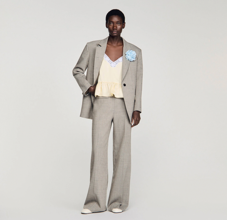 Жіночі картаті вовняні брюки