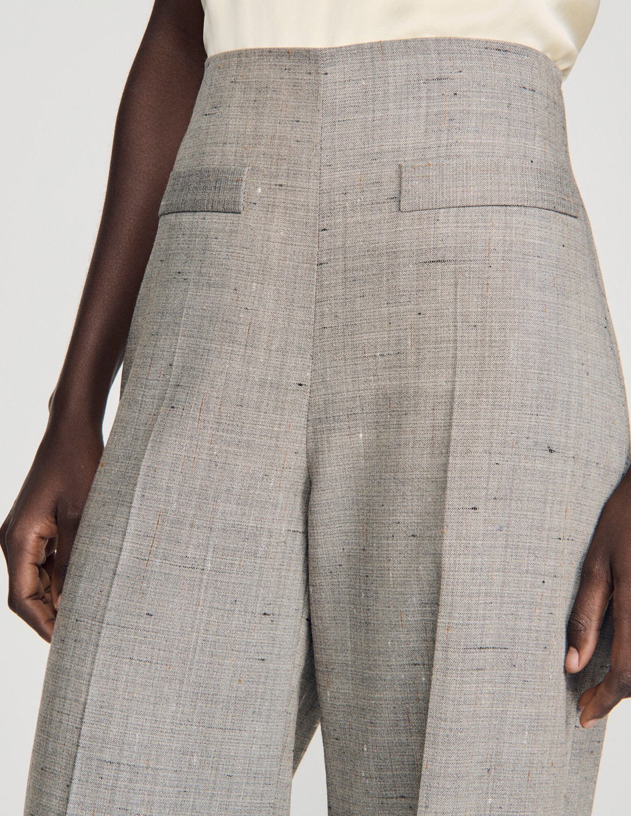 Жіночі картаті вовняні брюки_3