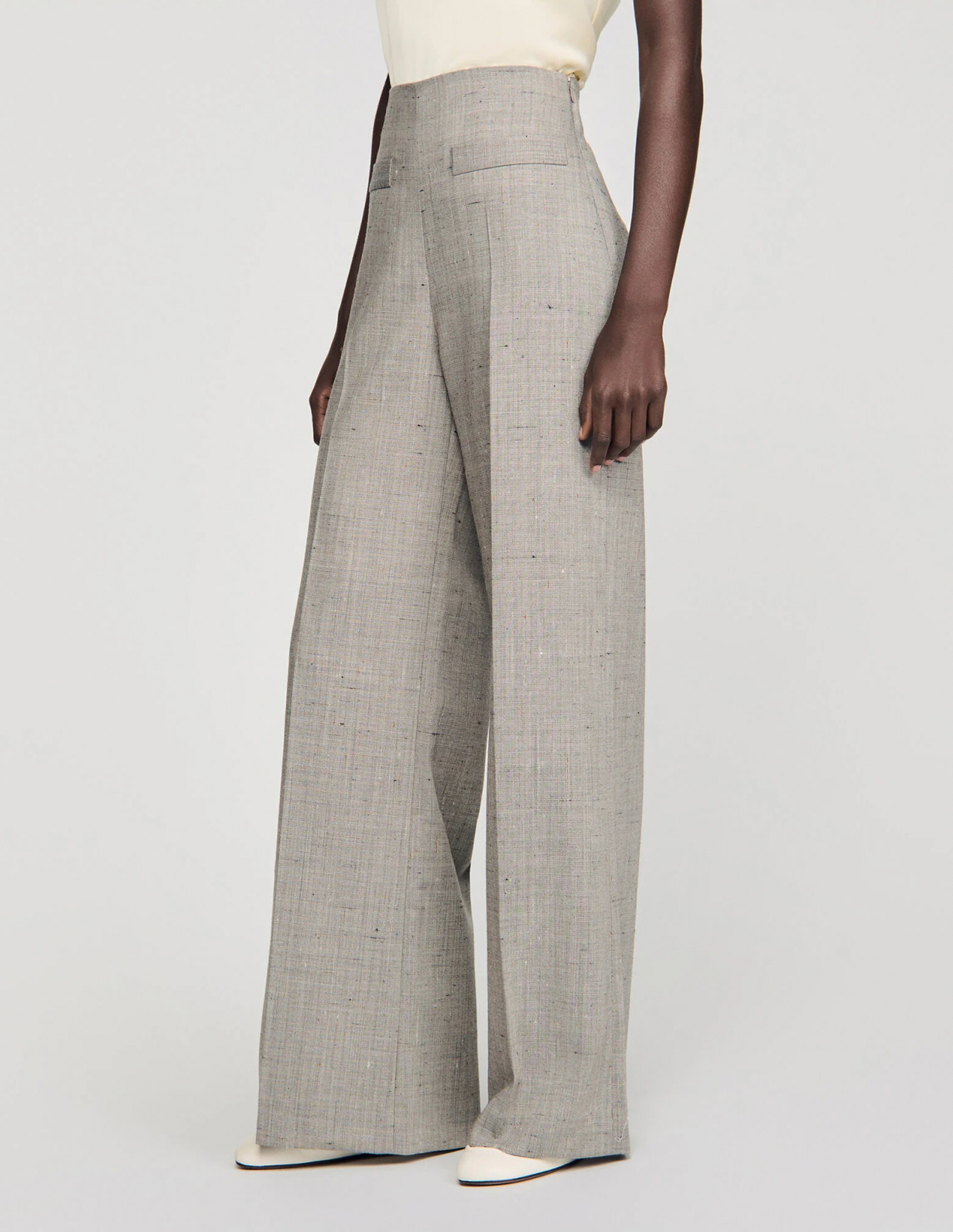 Жіночі картаті вовняні брюки_4