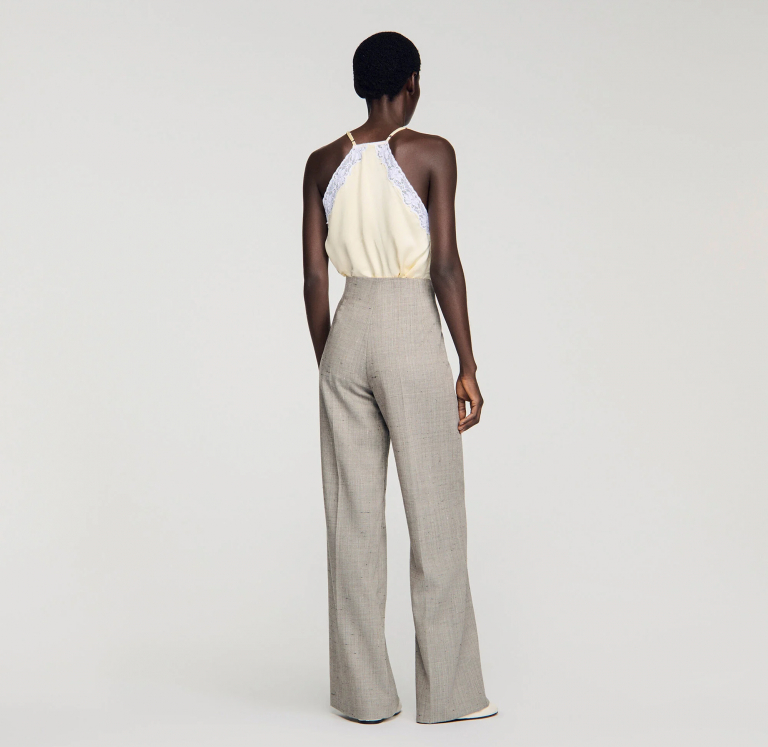 Жіночі картаті вовняні брюки