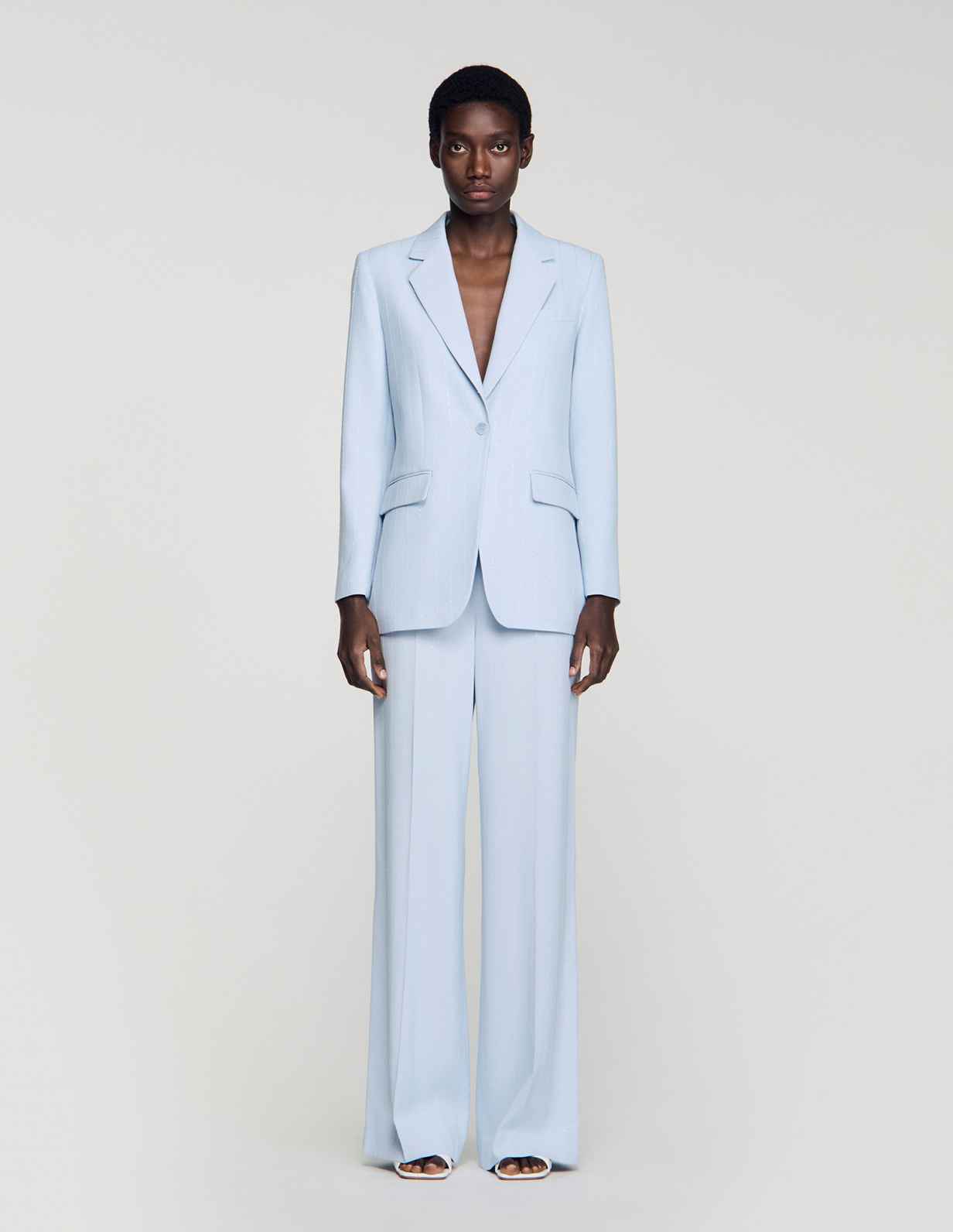 Женский жакет в полоску с пайетками_2