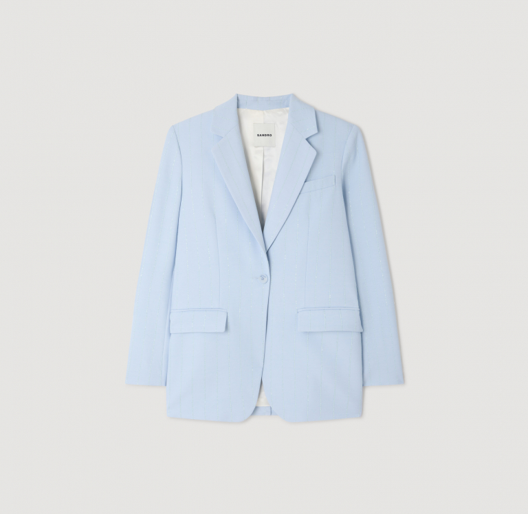 Женский жакет в полоску с пайетками