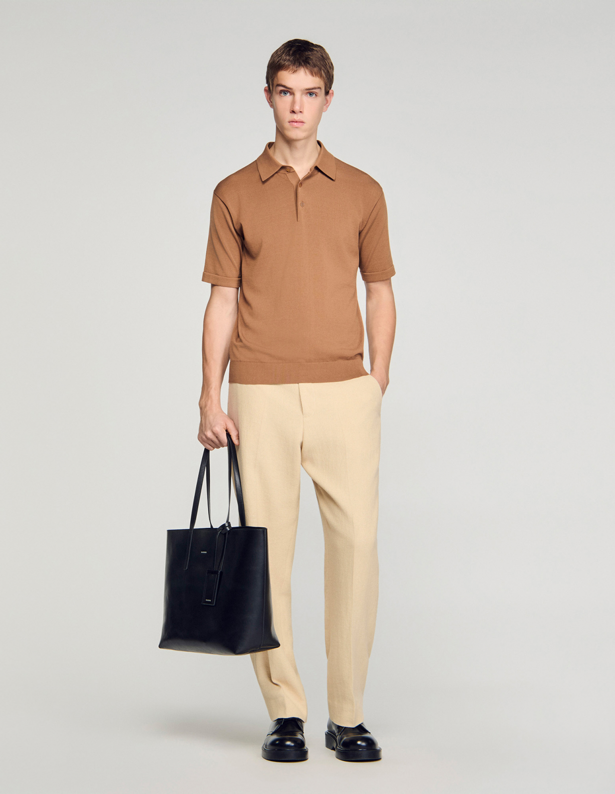 Мужское коричневое поло_1