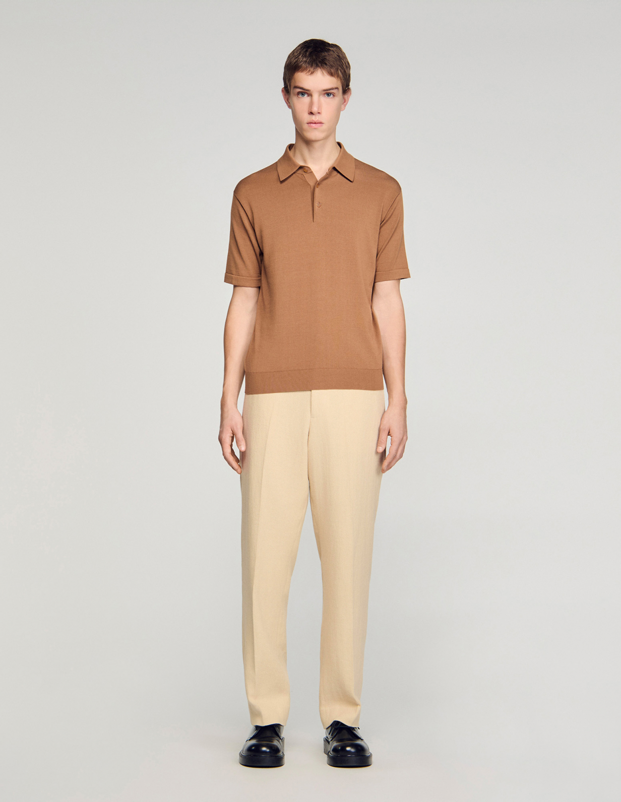 Мужское коричневое поло_2