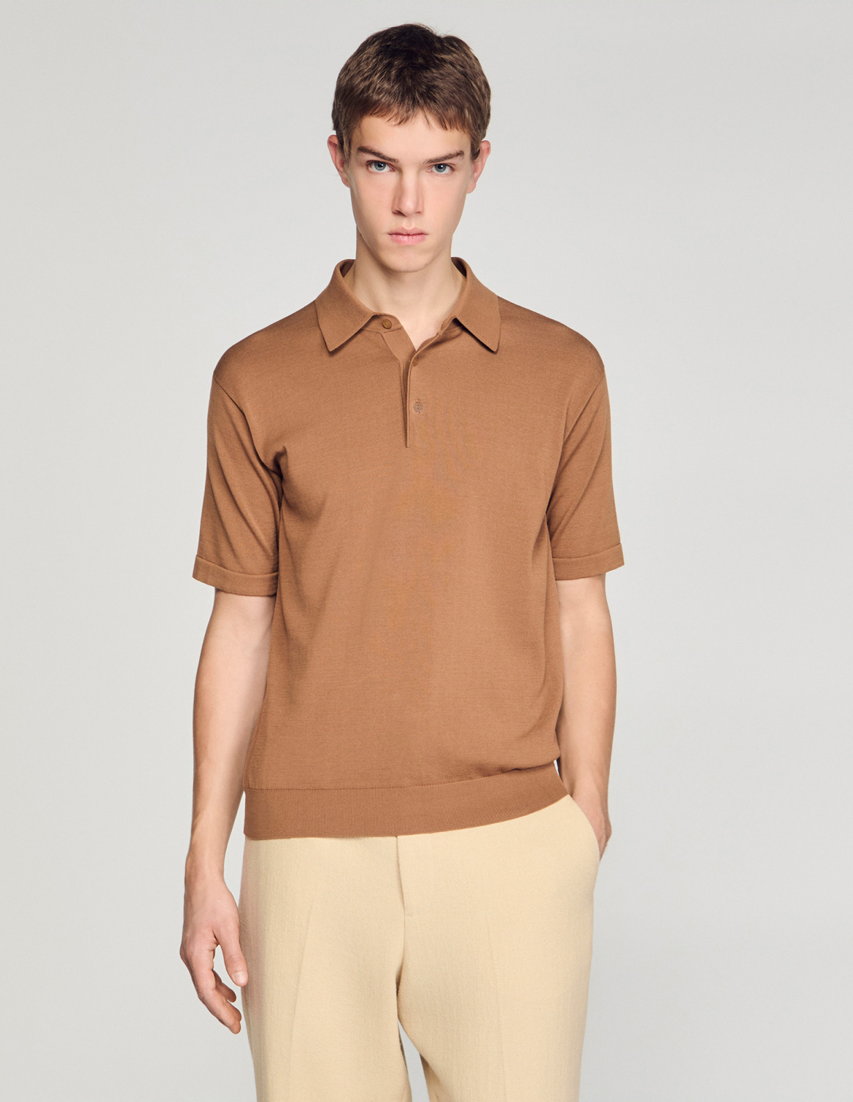 Мужское коричневое поло_4
