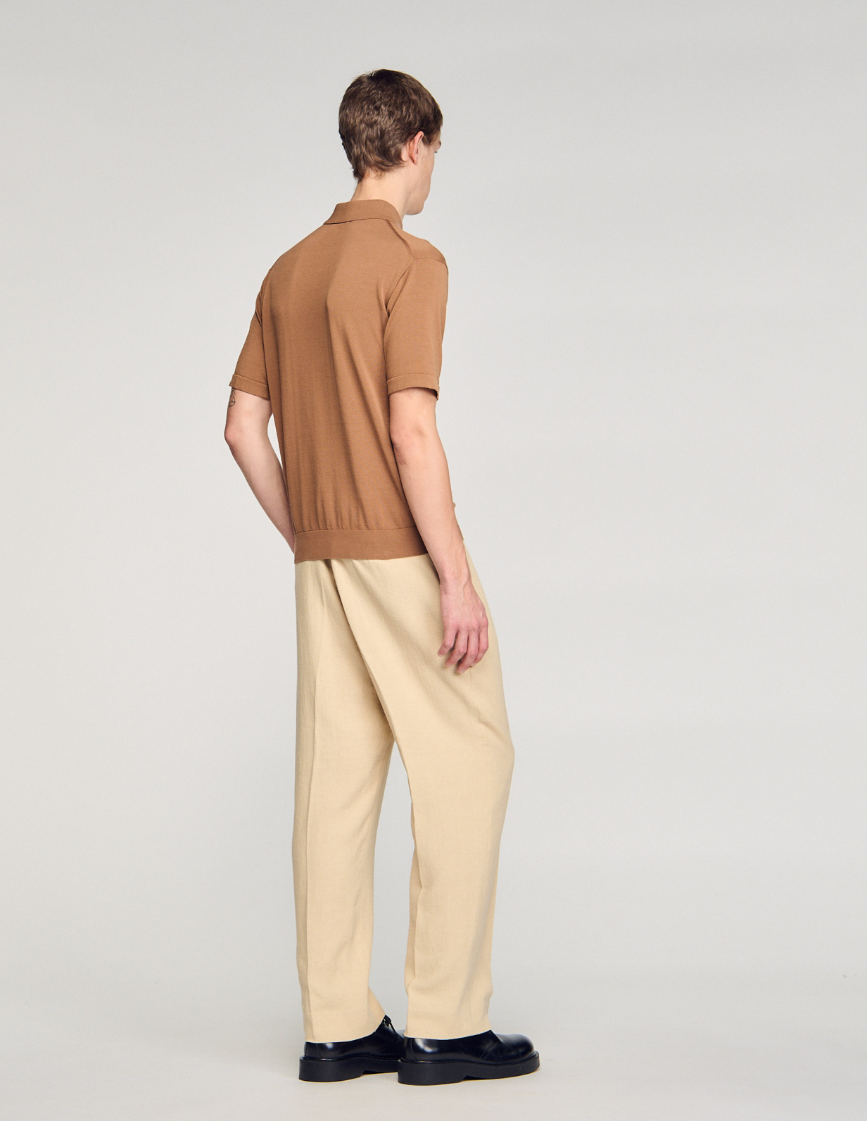 Мужское коричневое поло_5