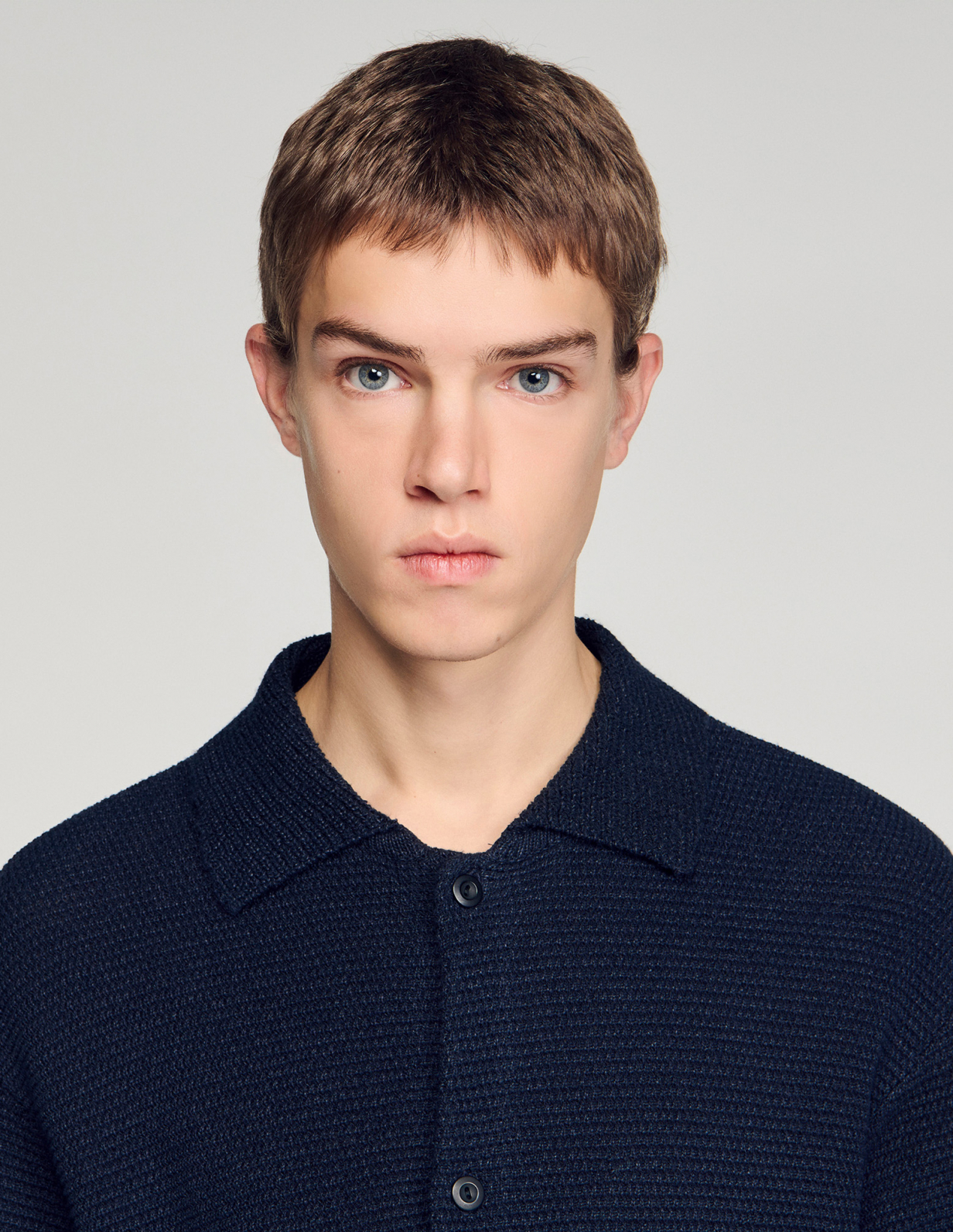 Чоловіча синя джутова сорочка_3