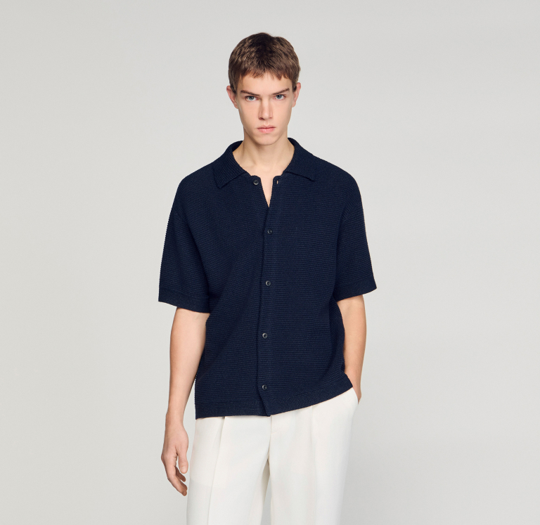 Чоловіча синя джутова сорочка