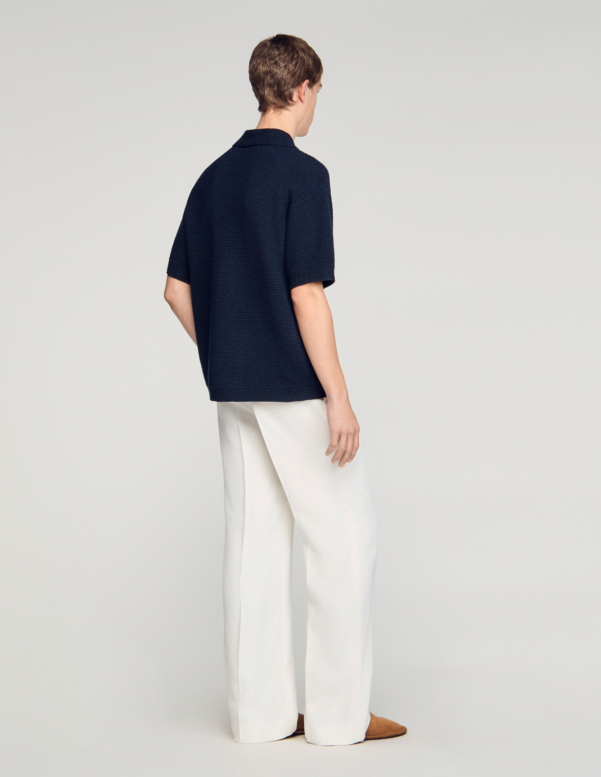 Чоловіча синя джутова сорочка_5