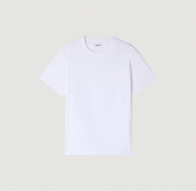 Чоловіча біла футболка з нашивкою-логотипом