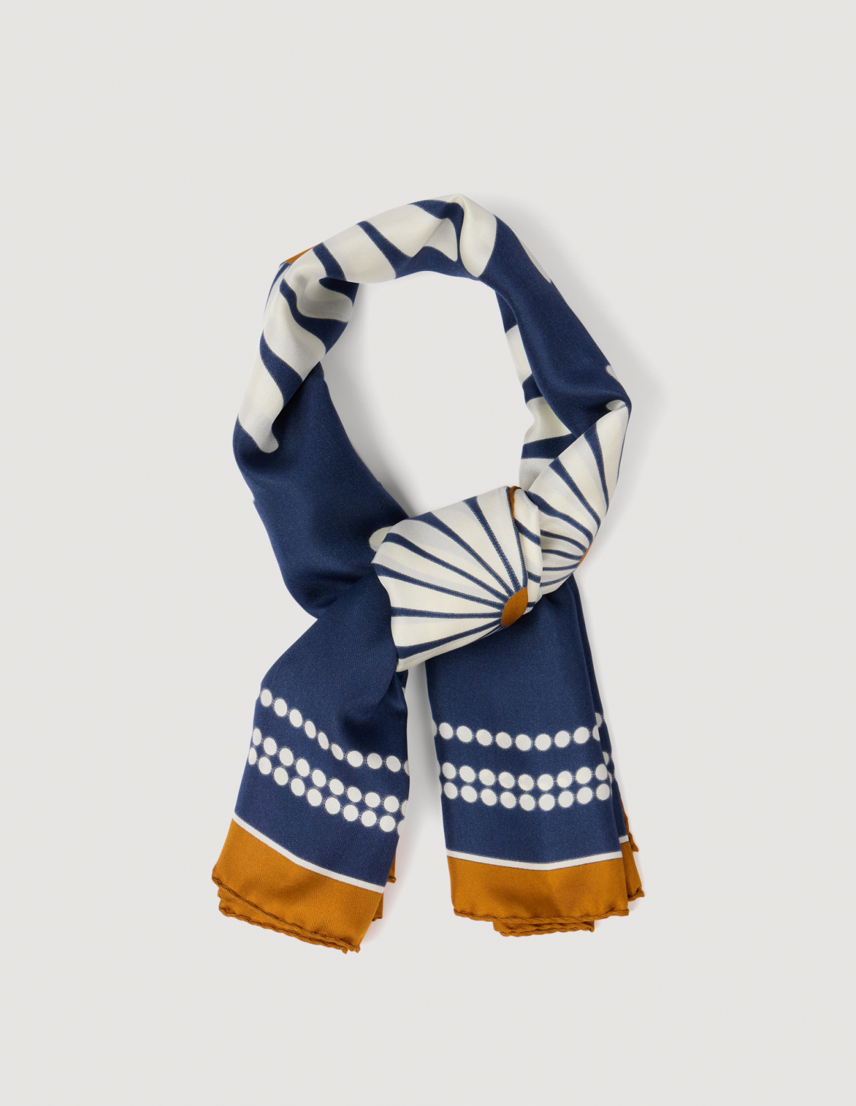 Жіночий шовковий шарф з квітковим принтом_2