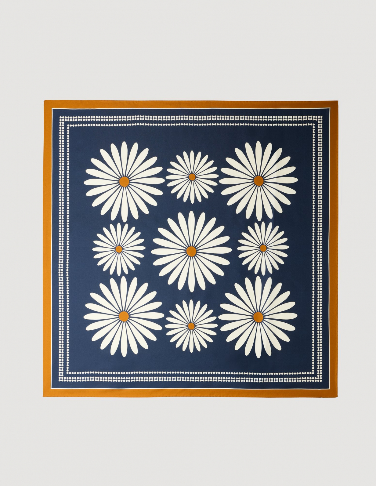 Жіночий шовковий шарф з квітковим принтом_3