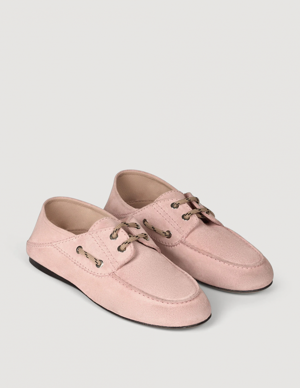 Жіночі рожеві замшеві мокасини_2