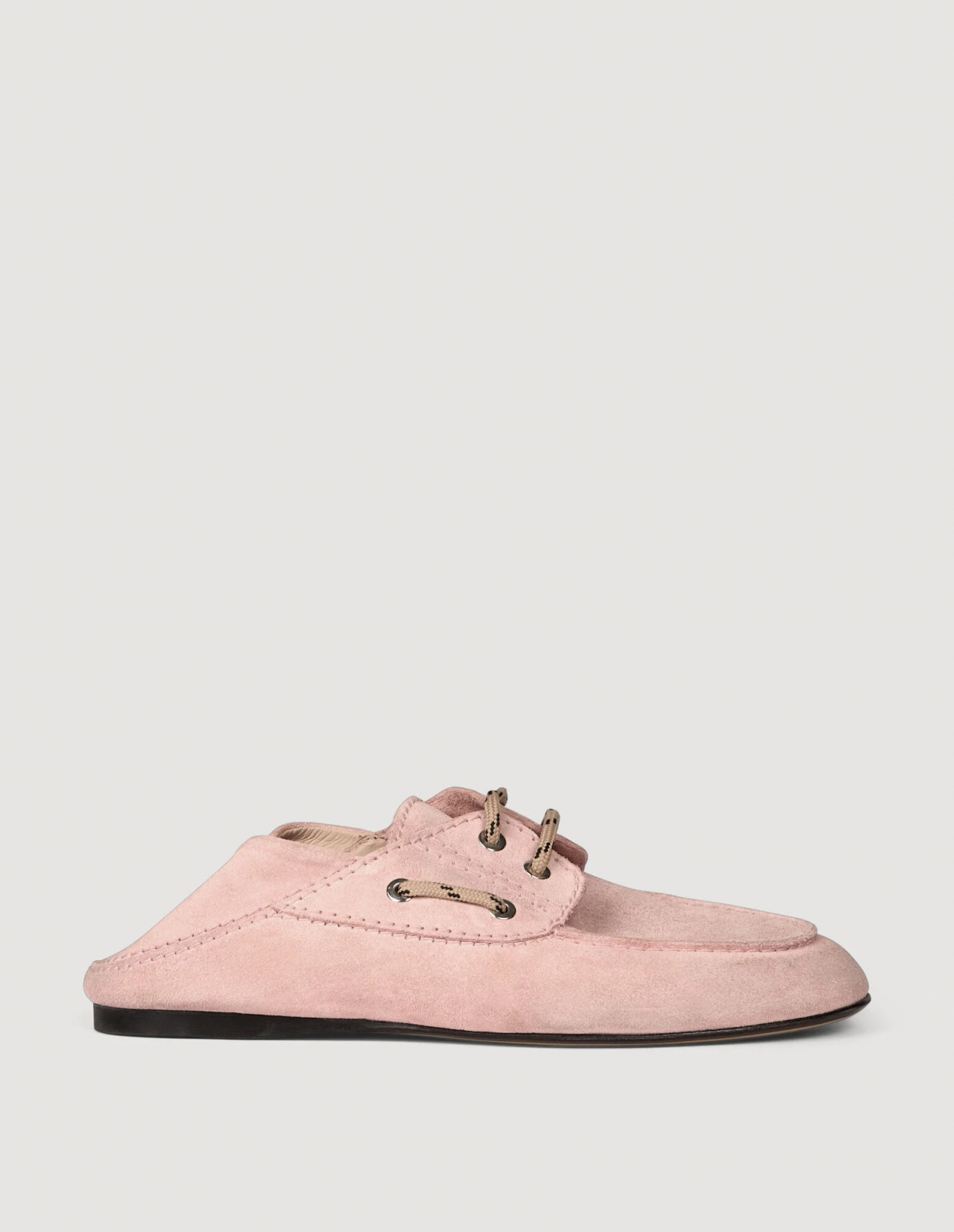 Жіночі рожеві замшеві мокасини_4