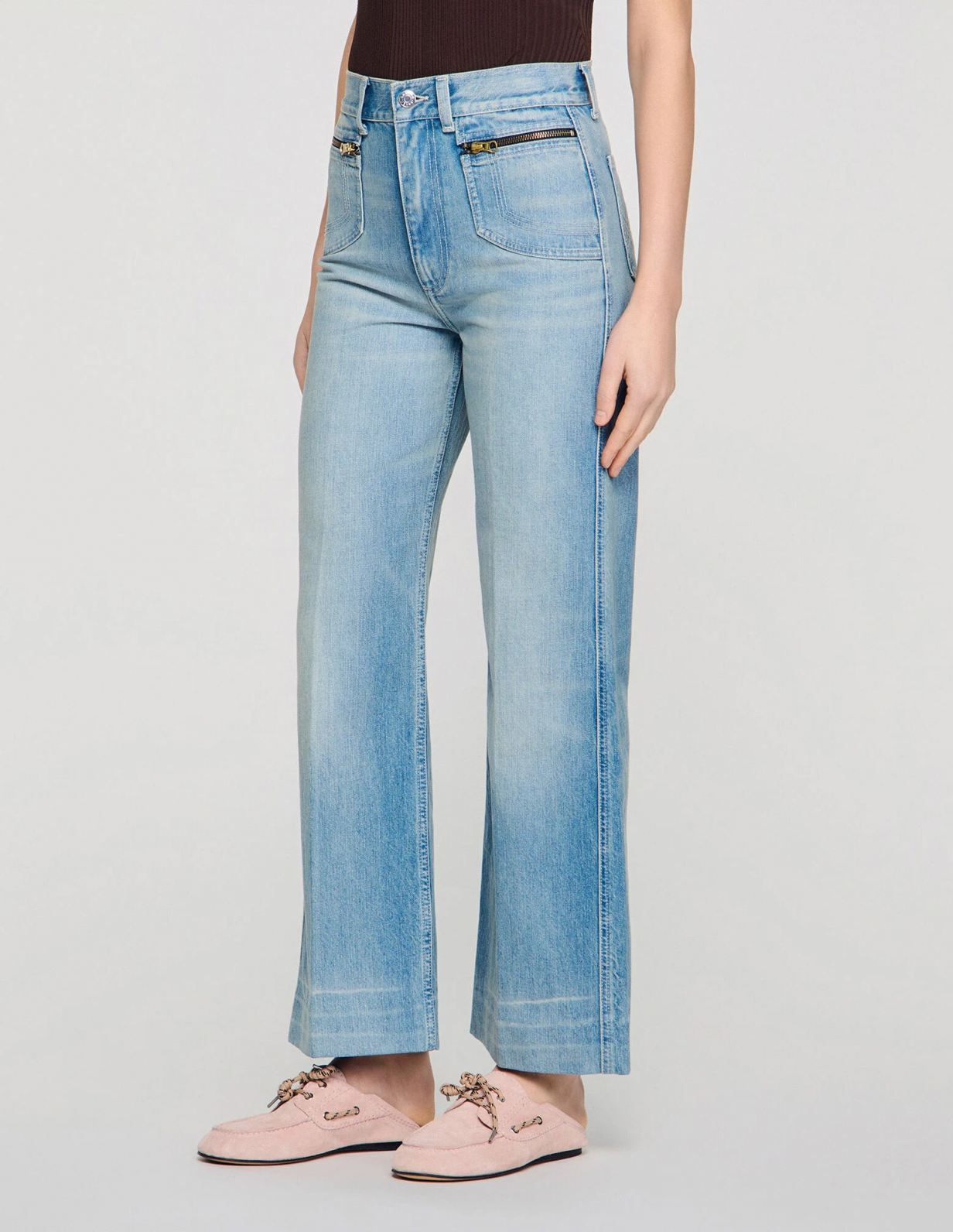 Жіночі рожеві замшеві мокасини_5