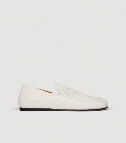 Женские белые кожаные мокасины