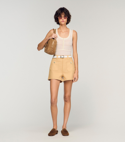 Женские бежевые джинсовые шорты